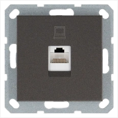 Изображение Интернет-розетка RJ45 с накладкой, цвет мокко